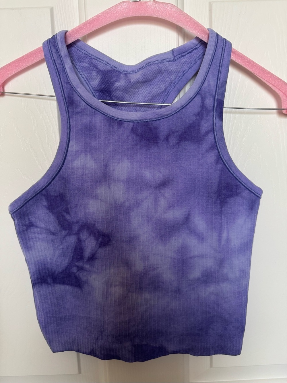Lululemon Purple Tie-Dye Ribbed Crop Racer Back Tank Fits like a XS or Small